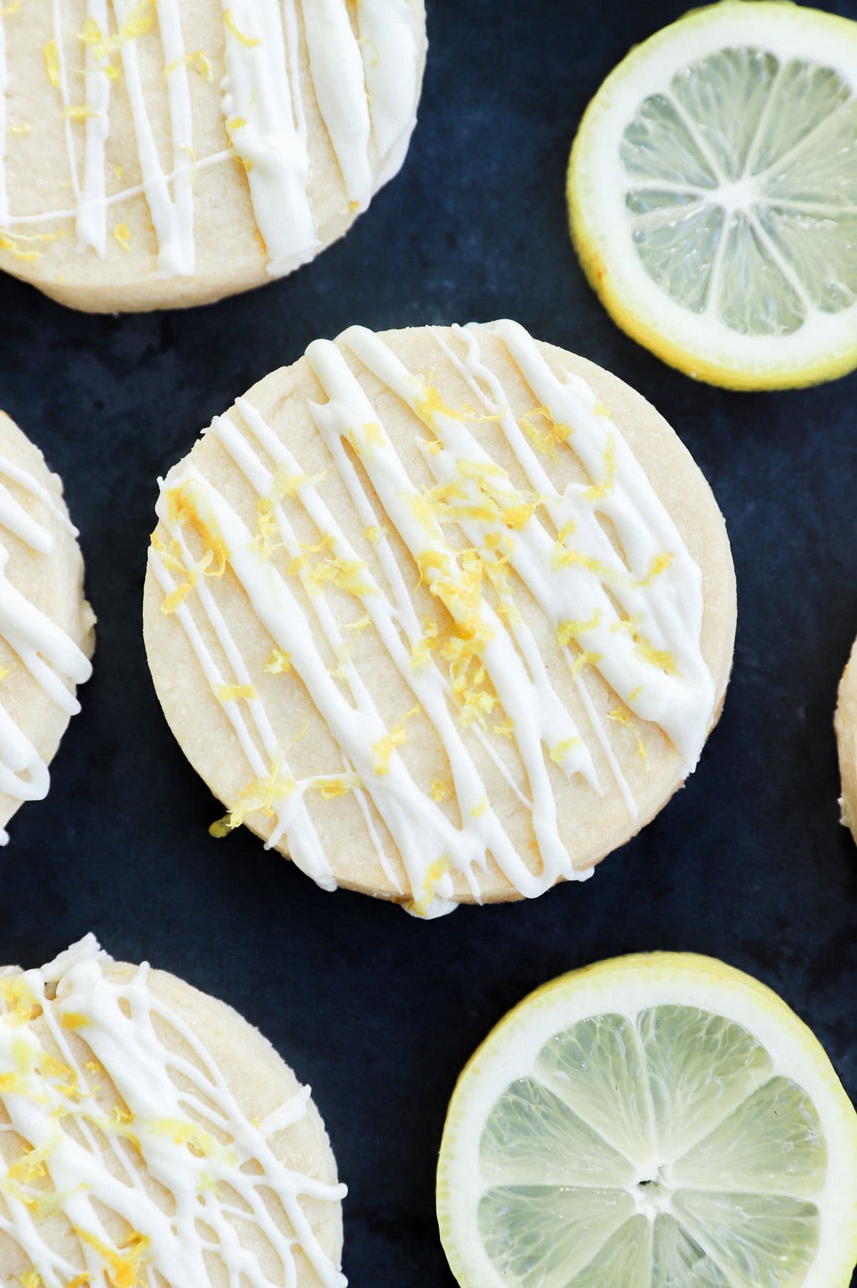 white chocolate drizzled on top of the baked sweet treats