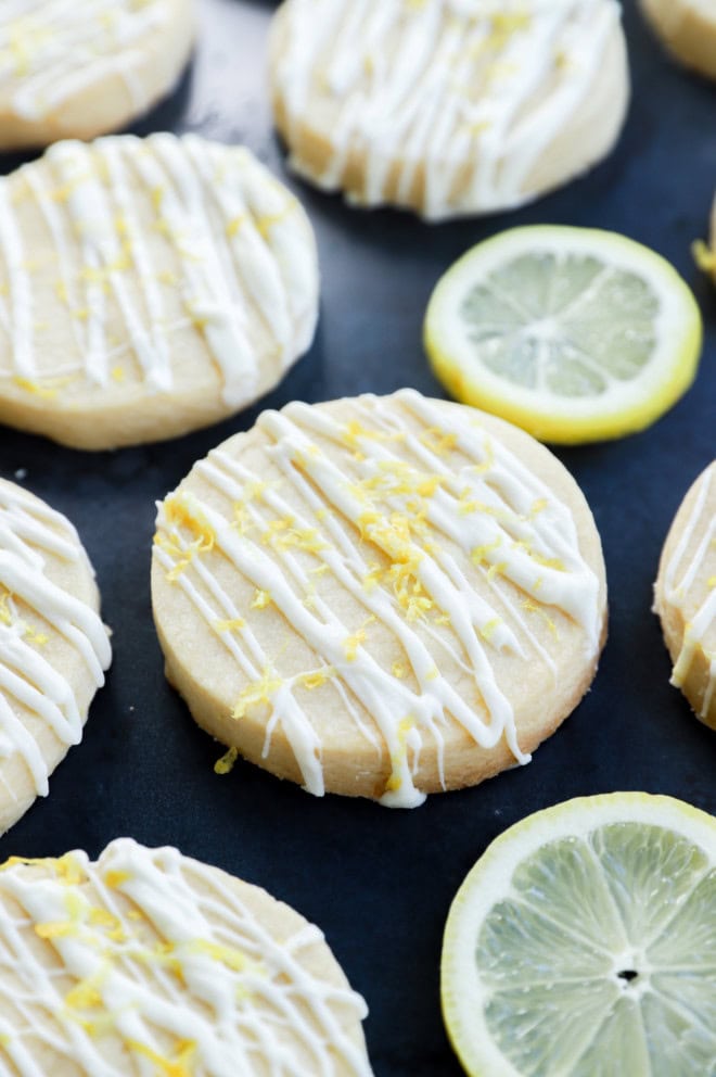 citrus sweet treats with fruit slices and white chocolate