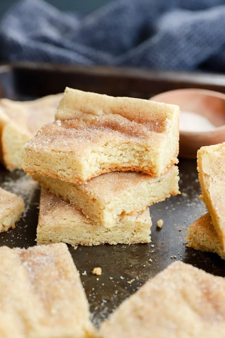 easy baked cinnamon sugar cookies in a pile