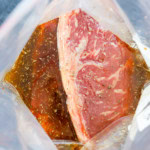 steaks in 3-ingredient steak marinade in a resealable bag