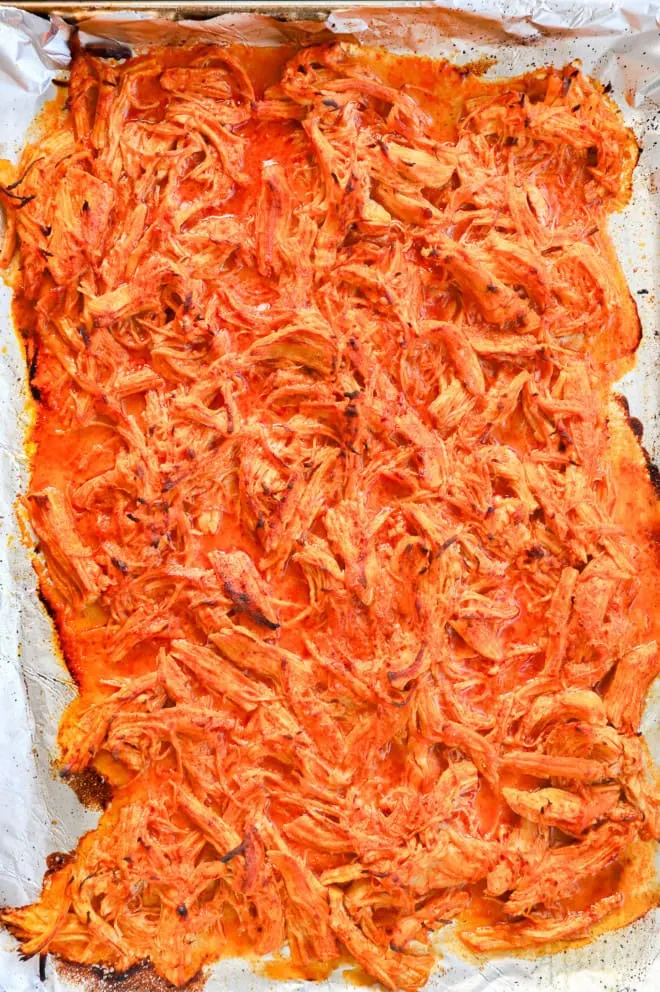 baked buffalo chicken on sheet pan