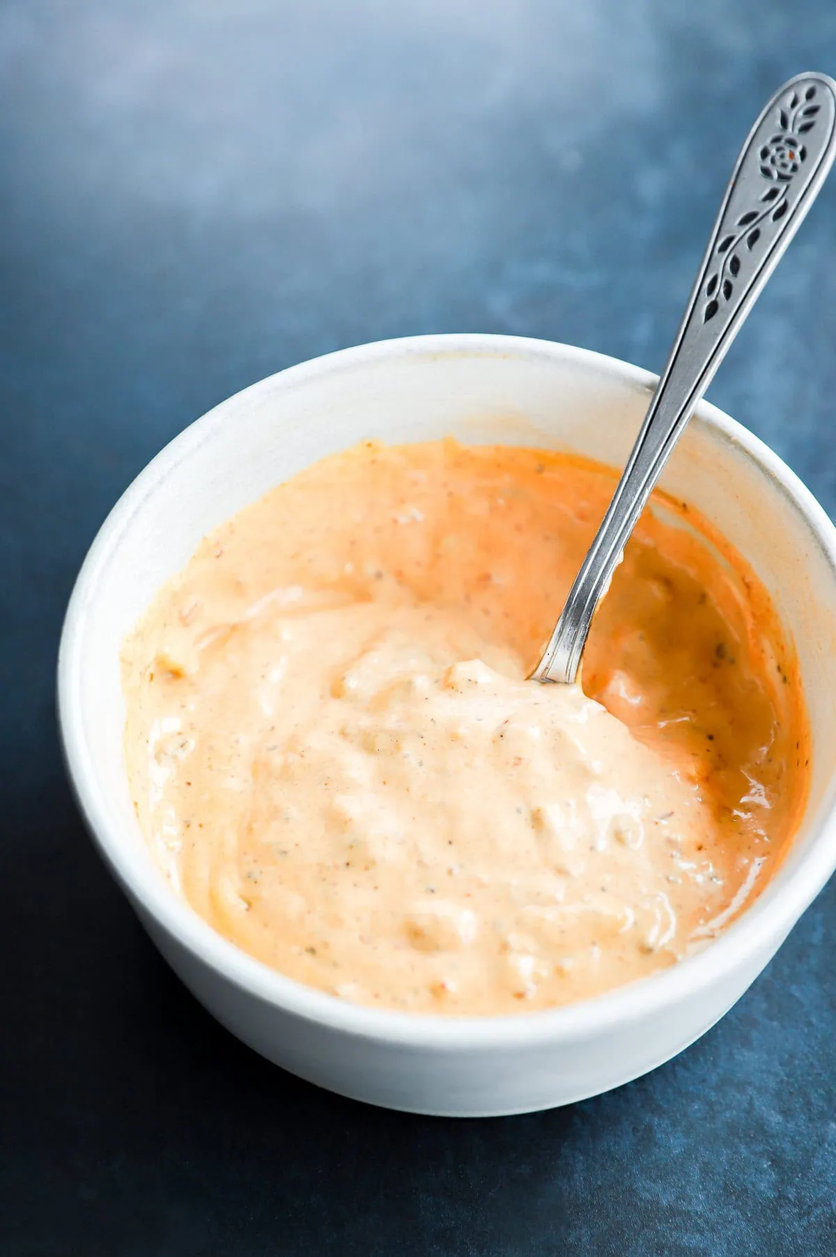 chipotle aioli in a bowl with a spoon