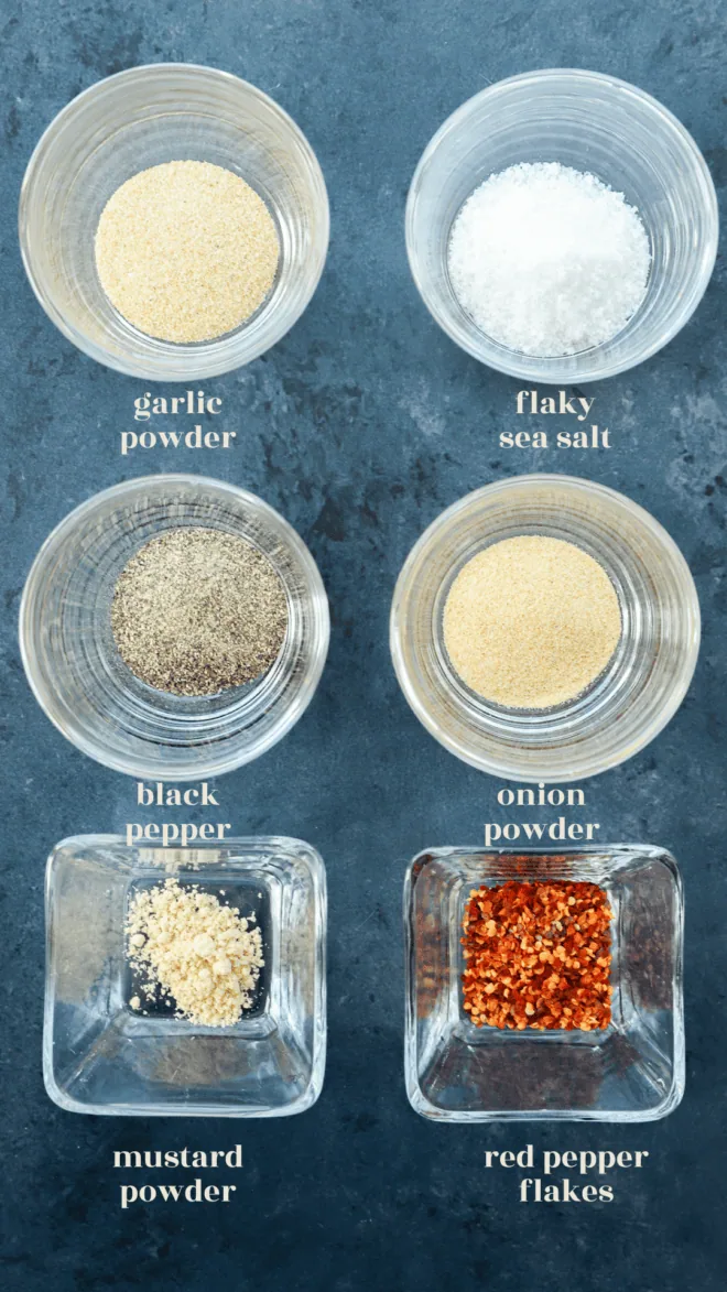 steak seasoning ingredients with text labels