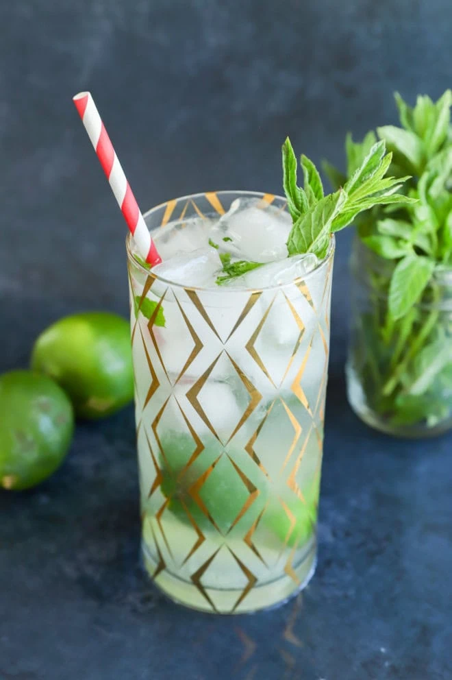 Classic cuban rum cocktail in a highball glass
