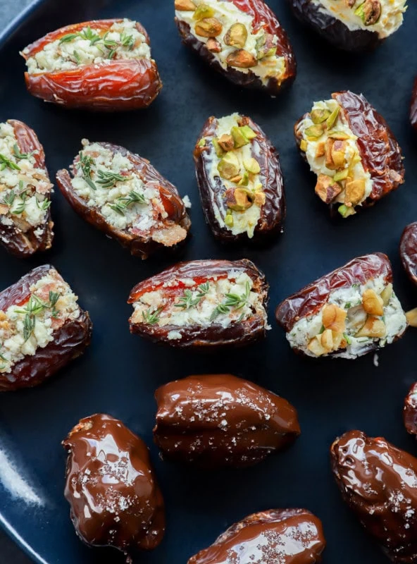 sweet and savory snacks on a plate