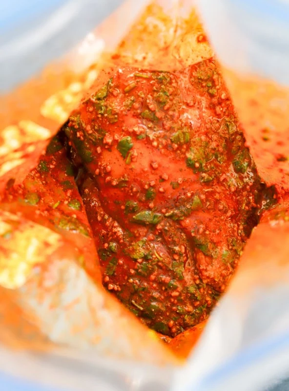 mexican chicken marinade with chicken in a bag