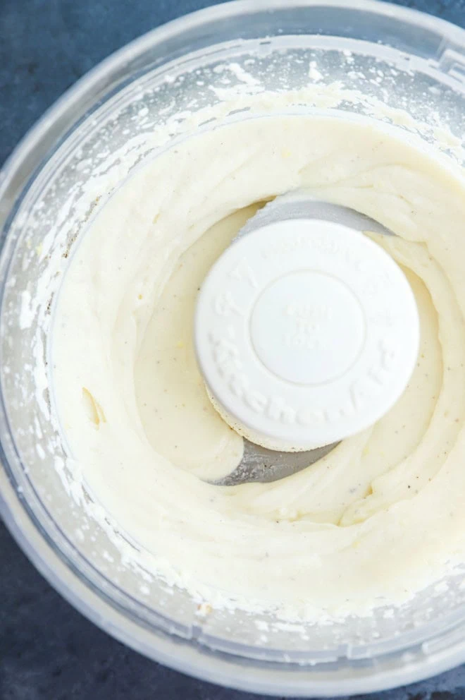 whipped ricotta made in the food processor