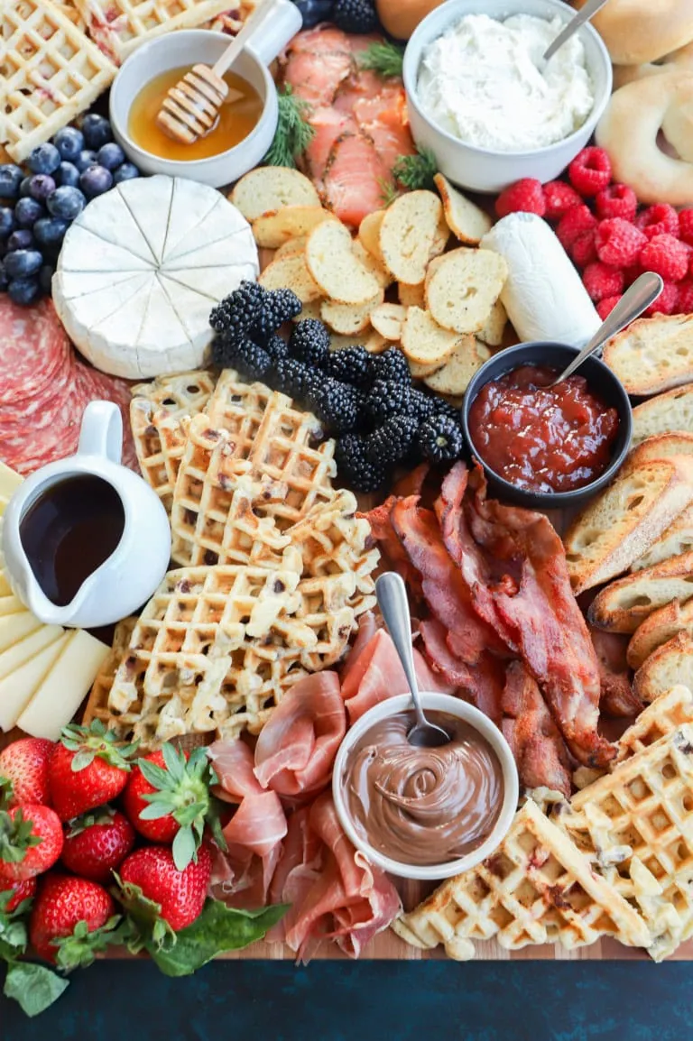 mother's day brunch with charcuterie board
