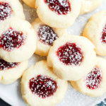 shortbread filled with jam and topped with powdered sugar