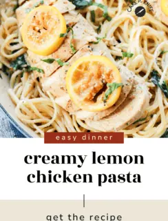 creamy lemon chicken pasta pinterest image
