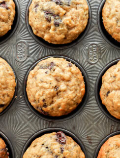 Easy baked breakfast in tin with pieces of candy