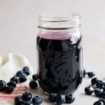 blueberry simple syrup in jar