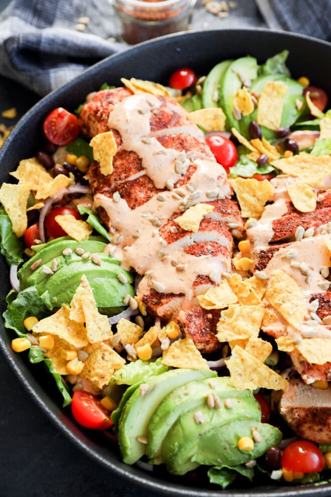 serving bowl with Southwest Chicken Salad