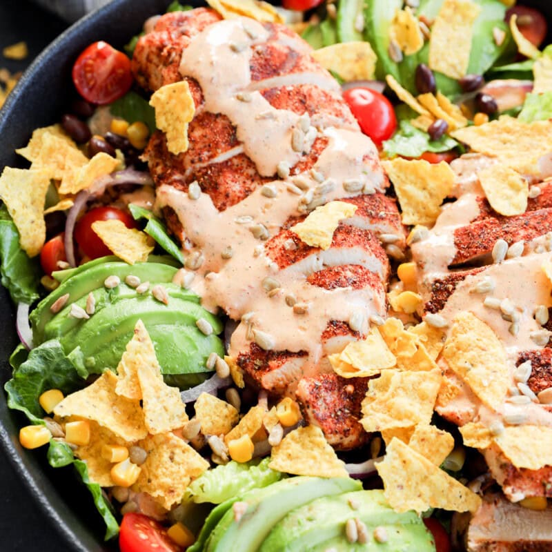 serving bowl with Southwest Chicken Salad