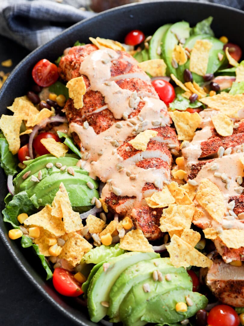 serving bowl with Southwest Chicken Salad