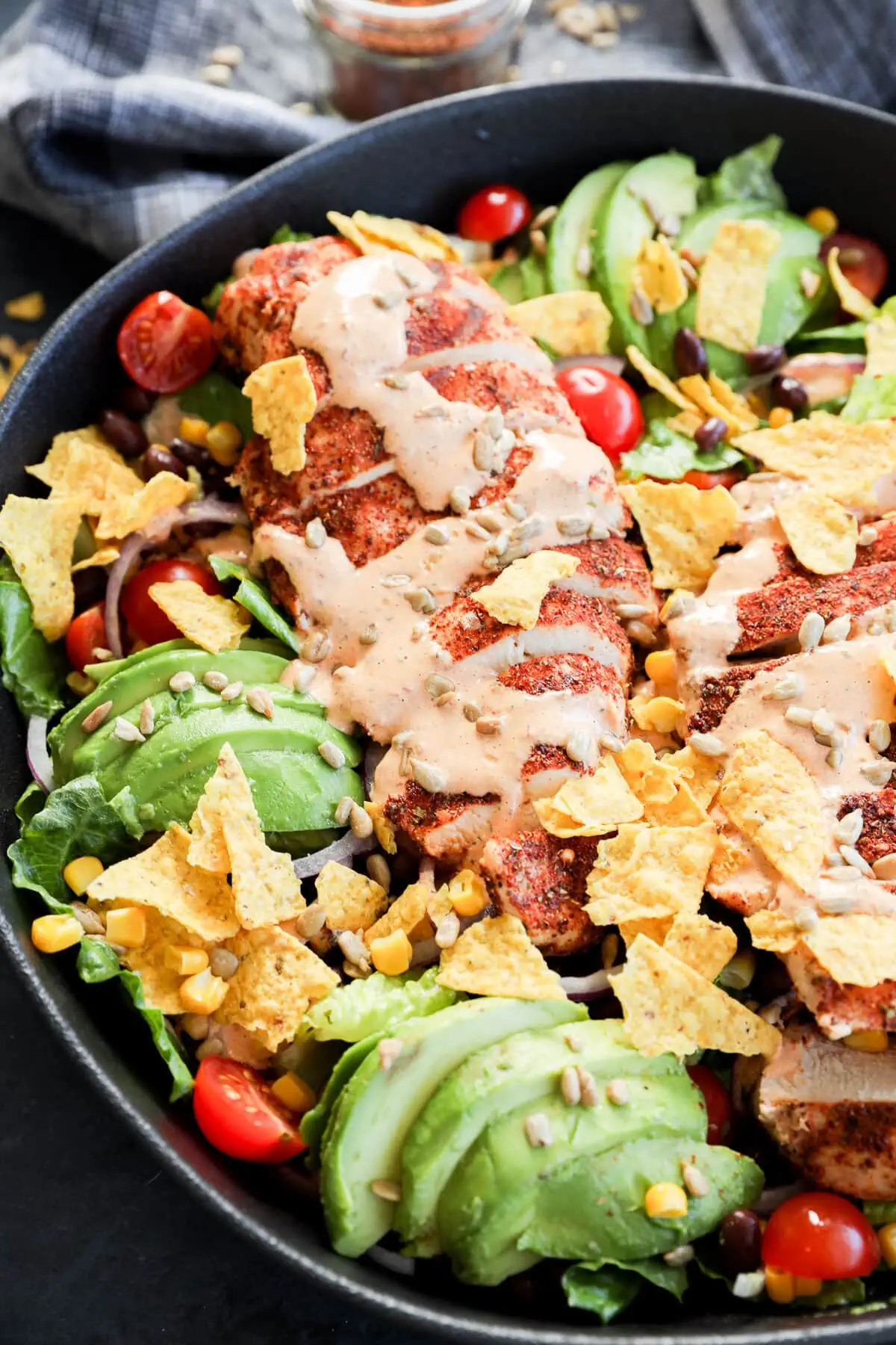 serving bowl with Southwest Chicken Salad