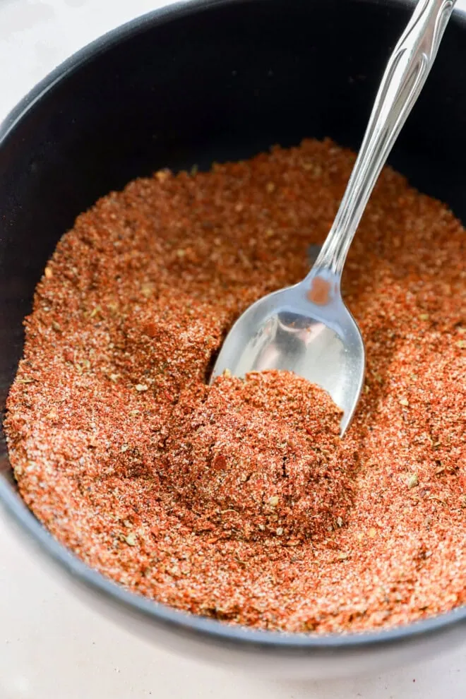 making southwest spice mix in a bowl