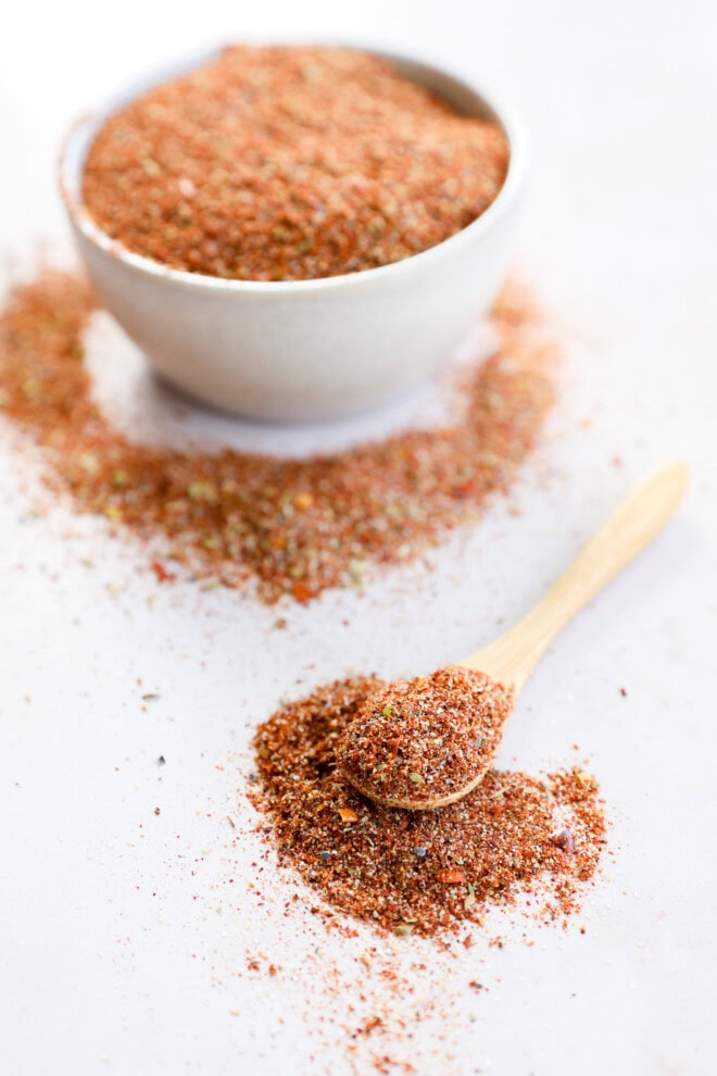 southwest spice mix in a bowl with a spoon