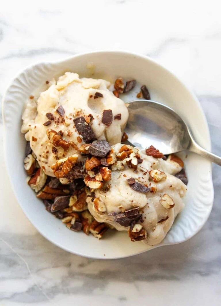 banana ice cream in bowl