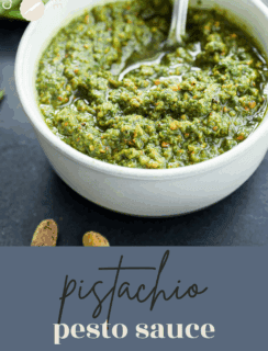 Pistachio pesto pinterest social media image