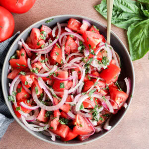 Tomato onion salad horizontal social media image