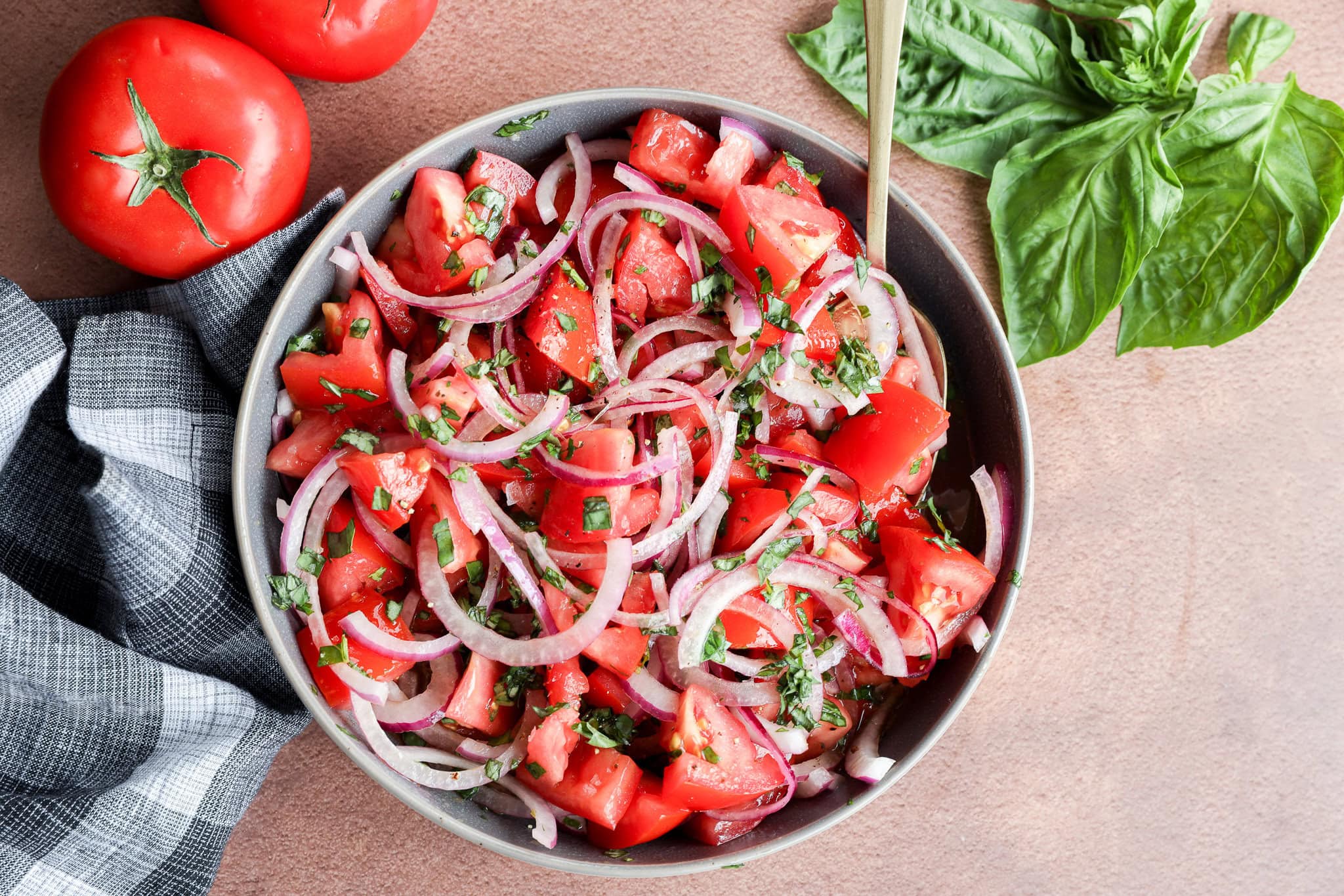 Tomato onion salad horizontal social media image